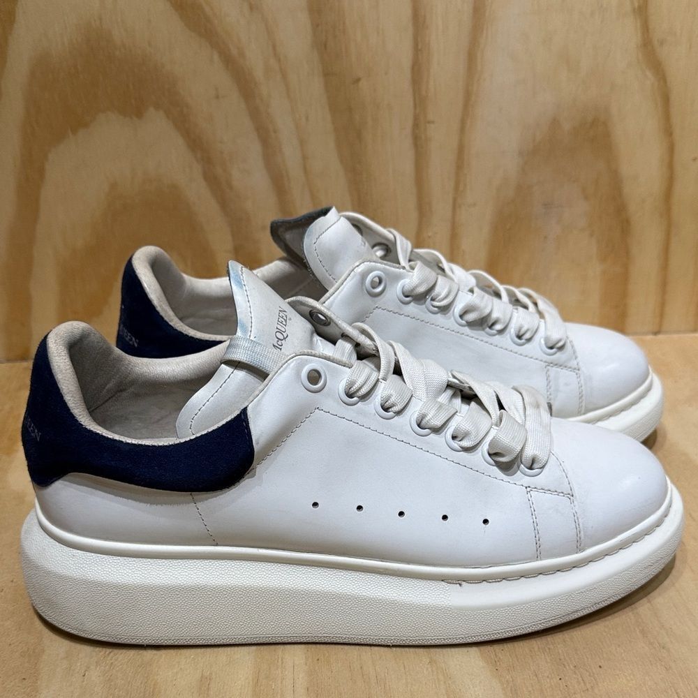 White and Navy Sneakers